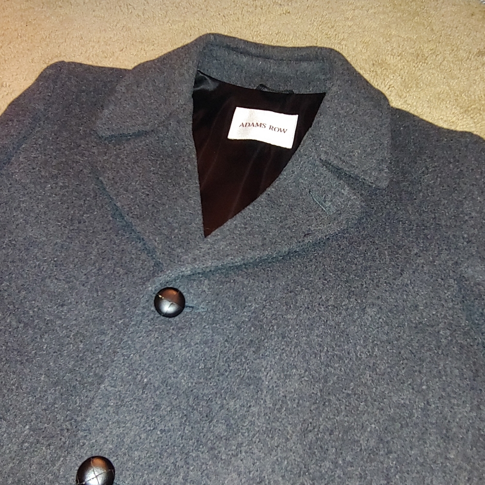 Adams row wool car/ walking overcoat 40R EUC